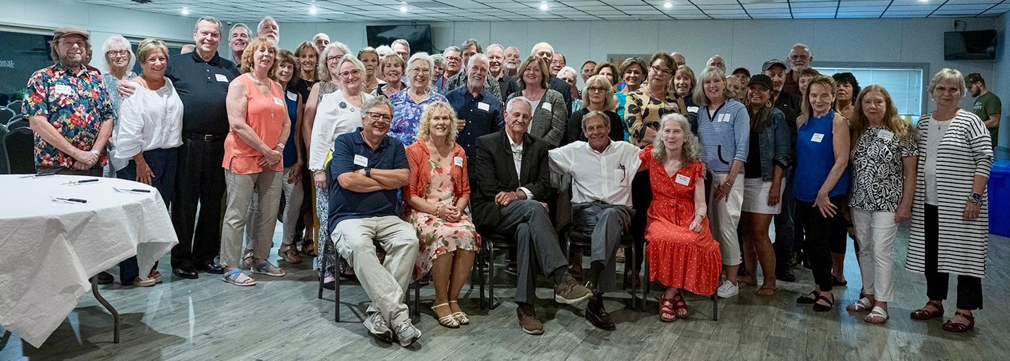 The Class of 1971 at their "50ish" reunion Thursday night. Photo by Stan Strembicki